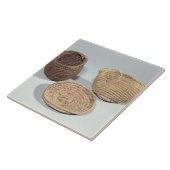 Carreau Deux paniers et une couverture (frondes tissées de (Côté)