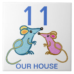 Carreau deux souris mignonnes maison humble