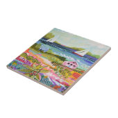 Carreau Deux voiliers et chalet (Côté)