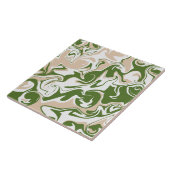 Carreau Déversement - Blanc, Sable et Palm Green (Côté)