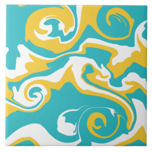 Carreau Déversement - Turquoise et Jaune