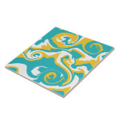 Carreau Déversement - Turquoise et Jaune (Côté)