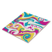 Carreau Déversement - Turquoise, Jaune, Rose et Blanc (Côté)