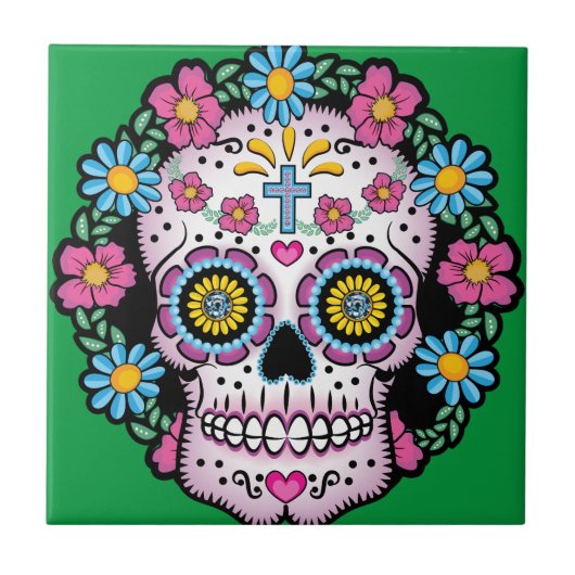 Carreau Dia de los Muertos Skull (Devant)