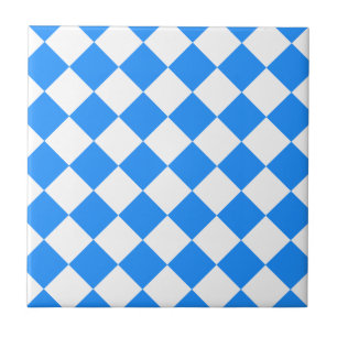 Carreau Diag Checkered - blanc et bleu