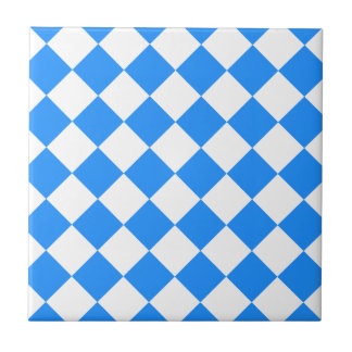 Carreau Diag Checkered - blanc et bleu