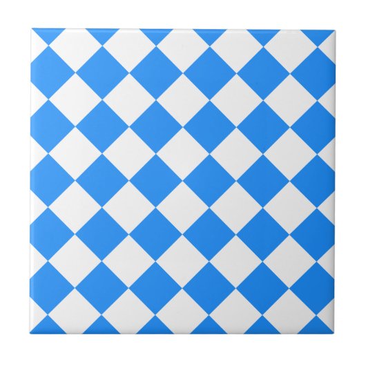 Carreau Diag Checkered - blanc et bleu (Devant)