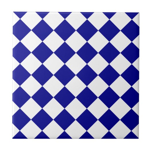 Carreau Diag Checkered - blanc et bleu-foncé (Devant)