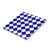 Carreau Diag Checkered - blanc et bleu-foncé (Côté)