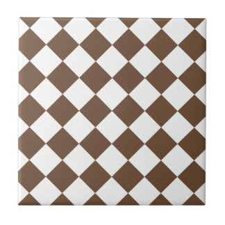 Carreau Diag Checkered - blanc et café