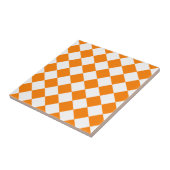 Carreau Diag Checkered - blanc et orange (Côté)