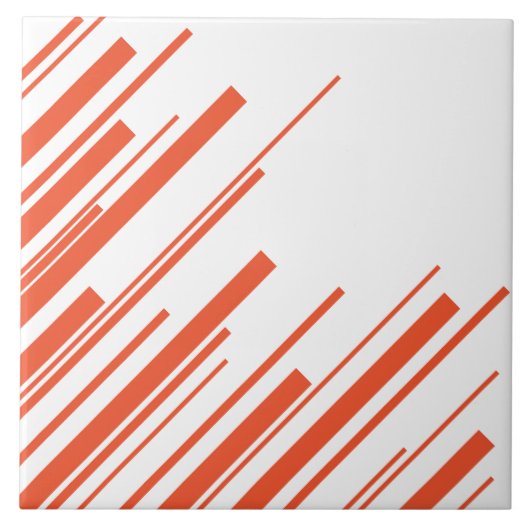 Carreau Diagonales en orange et blanc (Devant)