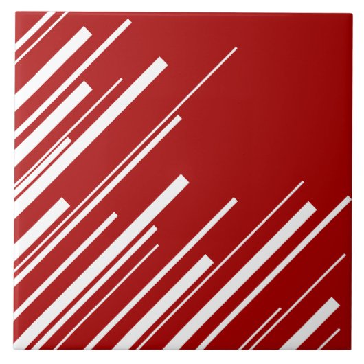 Carreau Diagonales en rouge et blanc (Devant)