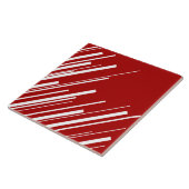 Carreau Diagonales en rouge et blanc (Côté)