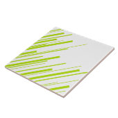 Carreau Diagonales - Lime vert et blanc (Côté)