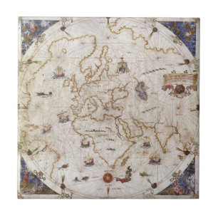 Carreau Diagramme de Portolan du monde   1519