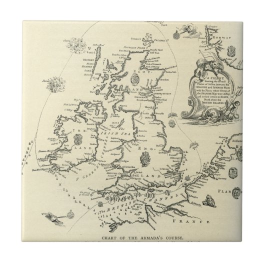 Carreau Diagramme du cours de l'armada espagnole (Devant)