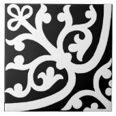 Carreau Diamant Abstrait Élégant Orienté Noir & Blanc (Devant)