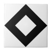 Carreau Diamant blanc, bordure noire en gras (Devant)