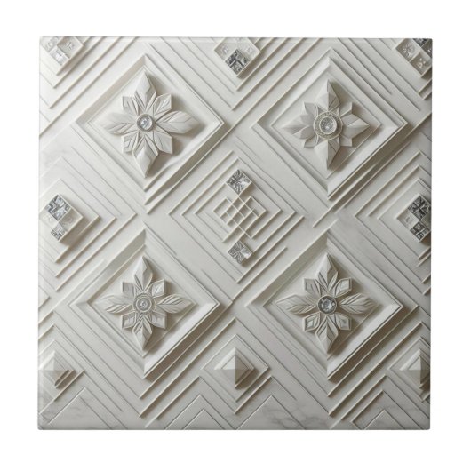 Carreau Diamant Blanc Mid Century Modern  (Devant)