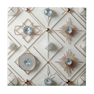 Carreau Diamant Blanc Mid Century Modern