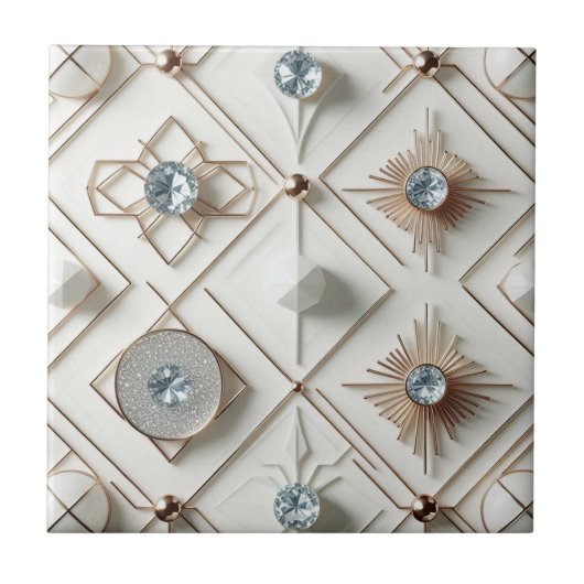 Carreau Diamant Blanc Mid Century Modern (Devant)