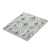 Carreau Diamant Blanc Mid Century Modern (Côté)
