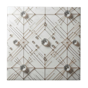 Carreau Diamant Blanc Mid Century Modern