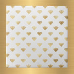 Carreau Diamant d'or vintage Art déco Blanc<br><div class="desc">Carrelage blanc avec diamant or Art Déco design.</div>