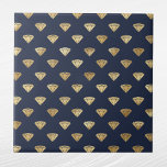 Carreau Diamant d'or vintage Art déco Marine Bleu<br><div class="desc">Carrelage bleu marine avec diamant d'or Art Déco design. Le code hexadécimal pour bleu marine est #202A44.</div>