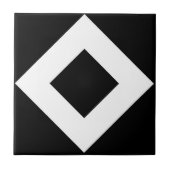 Carreau Diamant noir, bordure blanche en gras (Devant)