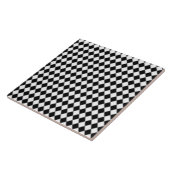 Carreau Diamant Noir et Blanc Motif Argyle (Côté)