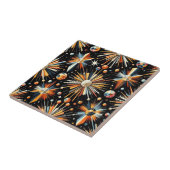 Carreau Diamant Orange Mid Century Moderne  (Côté)
