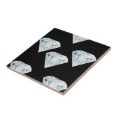 Carreau Diamants brillants argentés sur noir (Côté)