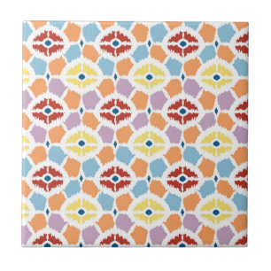 Carreau Diamants colorés ikat géométrique