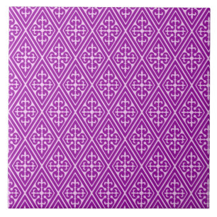 Carreau Diamants damassés médiévaux, violet améthyste