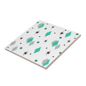 Carreau Diamants de l'âge spatial Turquoise Blanc (Côté)