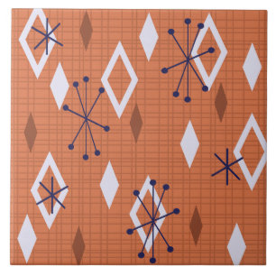 Carreau Diamants du milieu du siècle Starbursts Burange Or