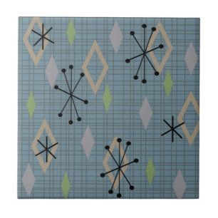 Carreau Diamants modernes du milieu du siècle Ardoise gris