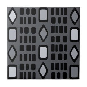 Carreau Diamants rétro Rectangles gris foncé