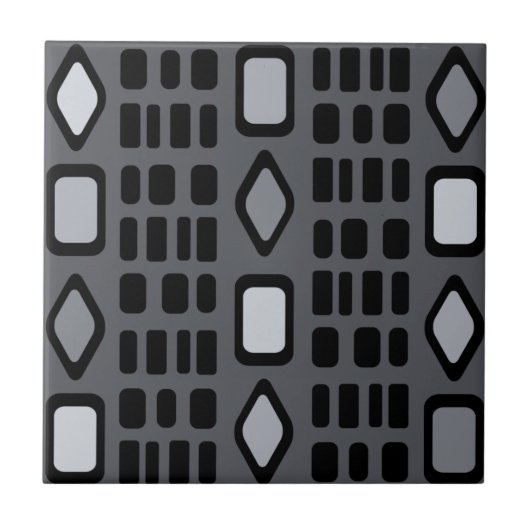 Carreau Diamants rétro Rectangles gris foncé (Devant)