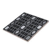 Carreau Diamants rétro Rectangles gris foncé (Côté)
