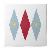 Carreau Diamants rouges Bleus Etoiles jaunes Mi-siècle Mod (Devant)