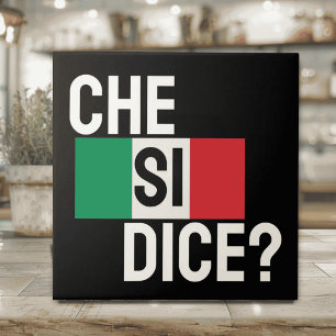 Carreau Dicton Italien "Che Si Dice? " "Qu'est-ce qui se p