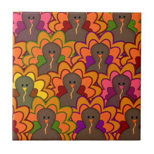 Carreau Dindes de Thanksgiving Colorées Amusantes