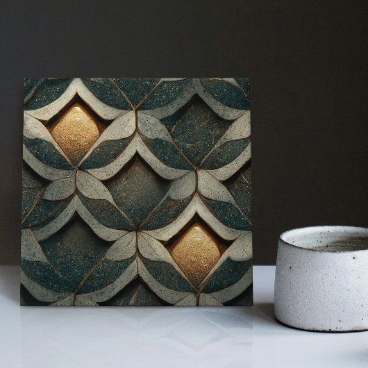 Carreau Dîners à motifs Art déco Deux Décor Bleu Art Nouve