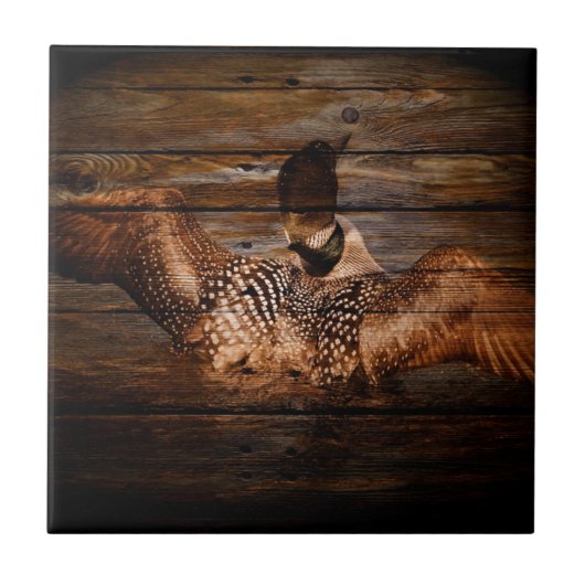 Carreau Dingue en bois d'oiseaux aquatiques de pays (Devant)