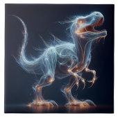 Carreau Dinosaure brillant dans un environnement mystique  (Devant)