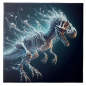 Carreau Dinosaure translucide Squelette brillant dans l'ob (Devant)
