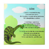 Carreau Dinosaure - tuile de poème de fils (Devant)